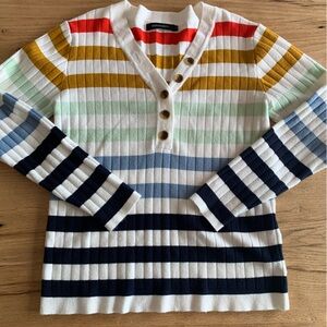 Merokeety Ribbed Striped Rainbow Sweater Long Sleeve Women’s‎ Large Preloved